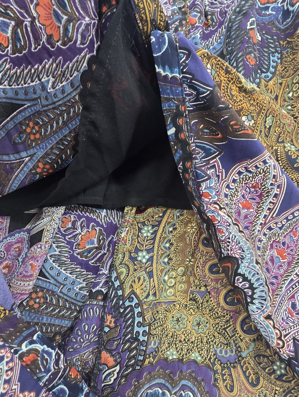 Anthropologie Vanessa Virginia Paisley Maxi Skirt Boho Button Front Slit Medium - Picture 14 of 16